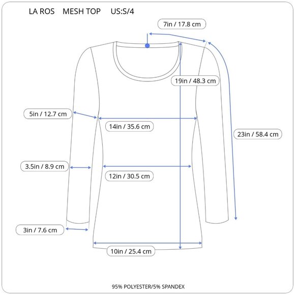 Women's Transparent Mesh Top Black Size S Stretch Decorated Hand Long Sleeves - Picture 9 of 9